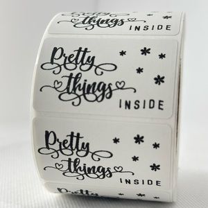 Pretty Things Inside label | Thank you sticker | shipping supplies 2in NWT​